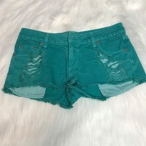 Daisy duke booty shorts turquoise